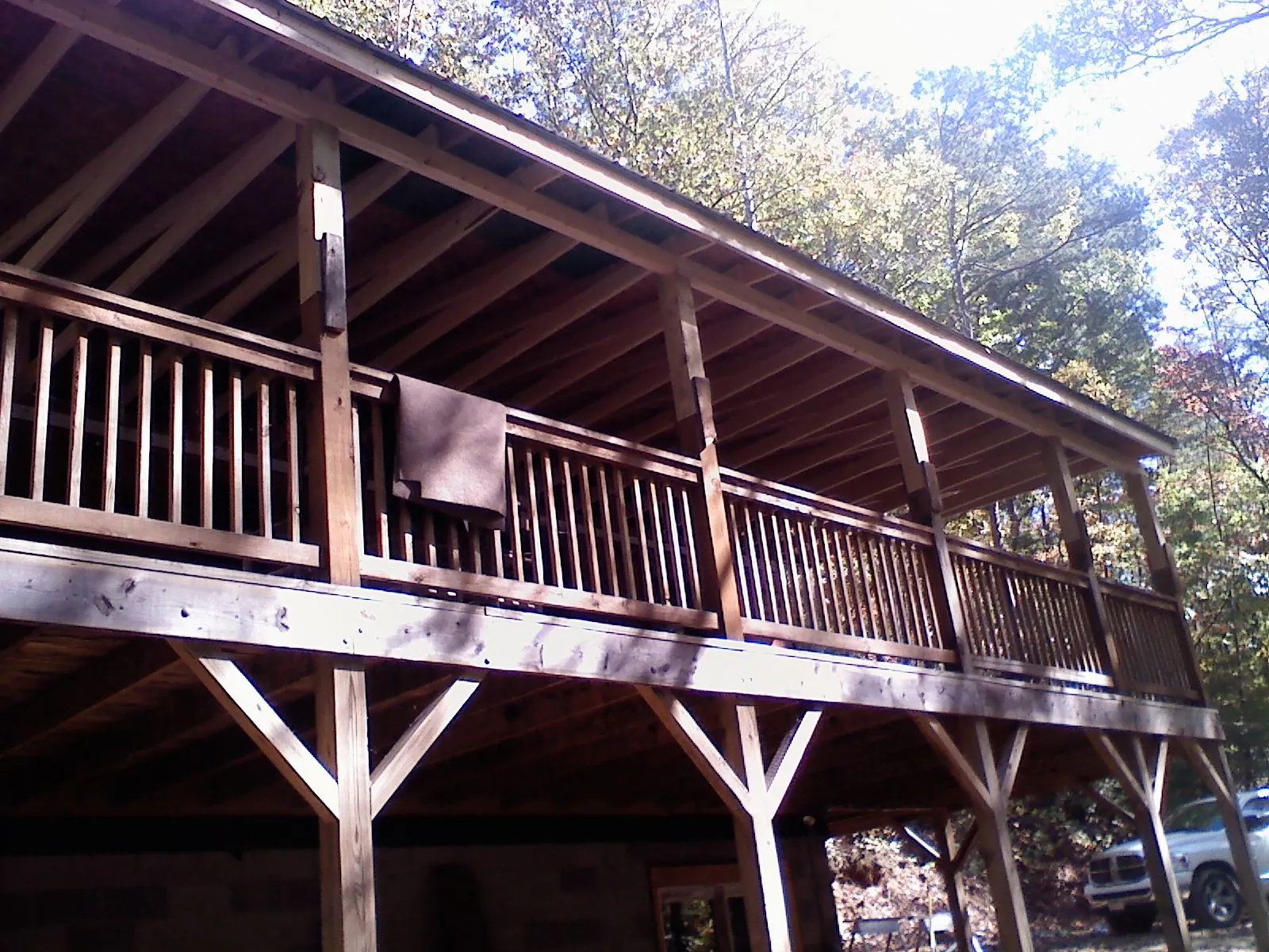 Timber framing under a new elevated porch and deck — Roof Leak Repair in Pomaria by Roofing Brothers
